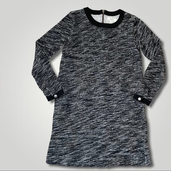Madewell Dresses & Skirts - MADEWELL 100% COTTON SWEATSHIRT DRESS LONG SLEEVE - BLACK WHITE - S